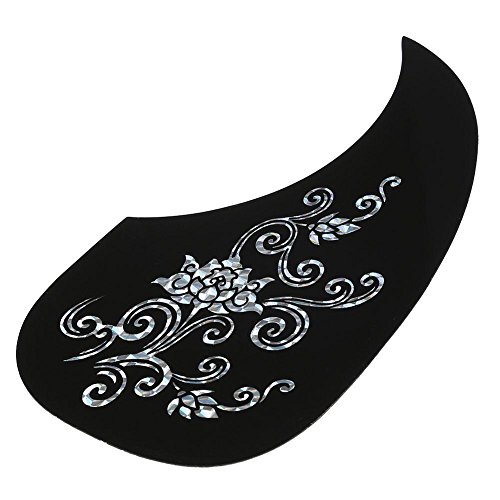 Drfeify Akustikgitarrenschild, 40/41 Zoll 2 Stück Pickguard Pick Guard Aufkleber für Akustikgitarren Zubehör (Tropfenform)(Silber Blumerebe) von Drfeify