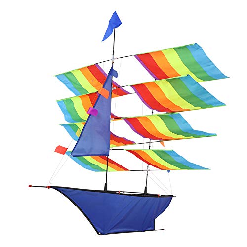 Riesiger 3D-Regenbogen-Segelboot-Drachen für, Bester -Drachen, Einfach zu Fliegen und Faltbar, Ideal für Spiele und Aktivitäten Im Freien von Drfeify