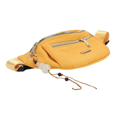 Sport-Hüfttasche, Tragbare, Mehrschichtige, Stilvolle PU-Hüfttasche mit Großem Fassungsvermögen, Verstellbare Gürteltasche (Yellow) von Drfeify