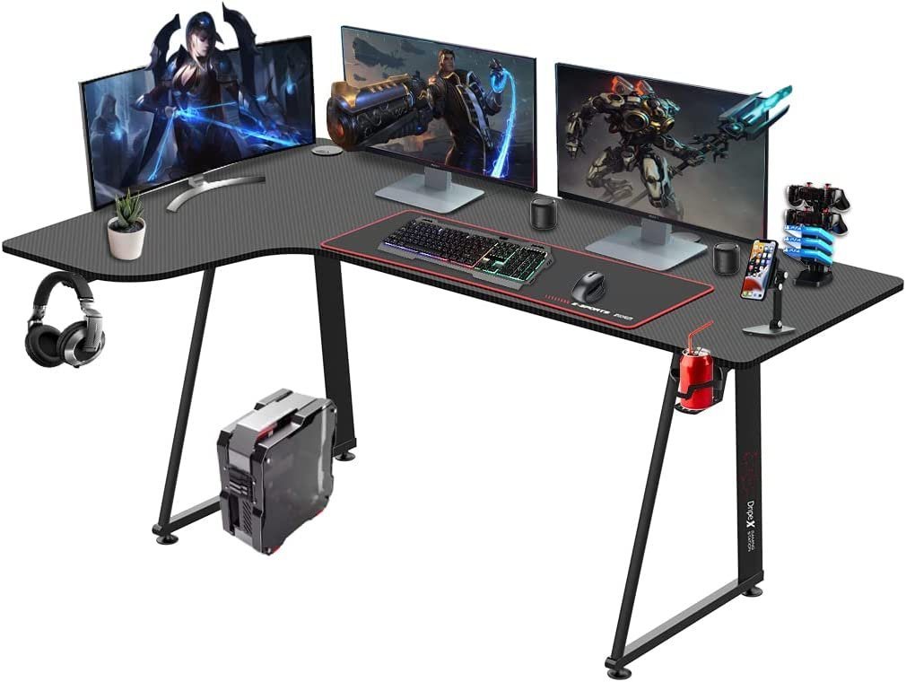 Dripex Eckschreibtisch Gaming Tisch L-Form 160cm Schreibtisch Computertisch von Dripex