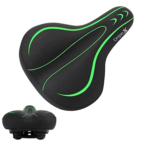 Dripex Fahrradsattel Herren Damen Bequem Weich Gel Fahrrad Sattel Wasserfest Ergonomisch für MTB Citybike Rennrad Grün Dripex Fahrradsattel Herren Damen Bequem Weich Gel Fahrrad Sattel Wasserfest Ergonomisch für MTB Citybike Rennrad Grün von Dripex