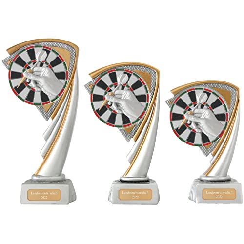 Dart Pokal Pokalset CROZON Trophäe mit Gravur (S - 14,5 cm) von Druckspezialist