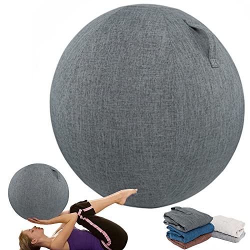 Dsongo Yogaball Bezug, 55cm/65cm/75cm Baumwolle+Leinen Schutz Yoga Ball Abdeckung, Fitnessball Faltbar Sitzbälle Stoff Bezug Für Schwangerschaft, Fitness, Yoga (Cyan, 75cm) von Dsongo