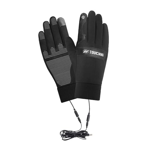 Dtaigou USB-beheizte Handschuhe,USB-beheizte Motorradhandschuhe - Leichte Winterhandschuhe | Vollfinger-Trainingshandschuhe, wasserdichte Winter-Touchscreen-Handschuhe, winddichtes von Dtaigou