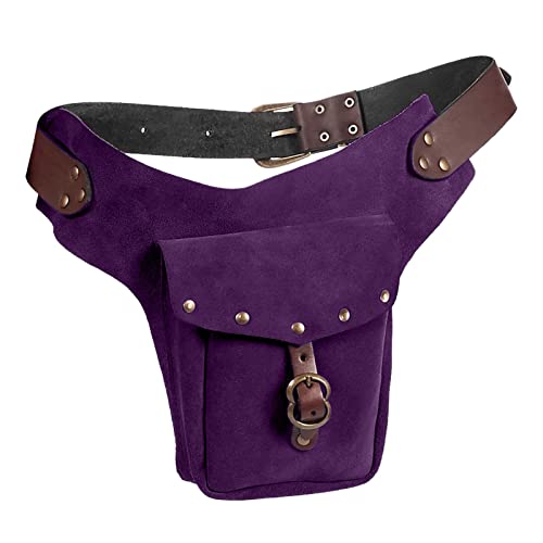 DuBiytlk Card Holder Kleiner Wanderrucksack Damen Vintage mittelalterliche Hüfttasche Geldbörse sportlich Reiten Hüfte Fanny Taille Bauchtasche Diebstahlsichere Bauchtasche (Purple, One Size) von DuBiytlk