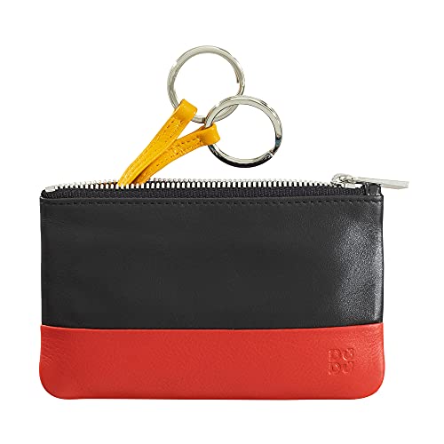 DUDU Buntes Schlüsseletui aus Leder Unisex mit Reißverschluss Schwarz DUDU Buntes Schlüsseletui aus Leder Unisex mit Reißverschluss Schwarz von DuDu