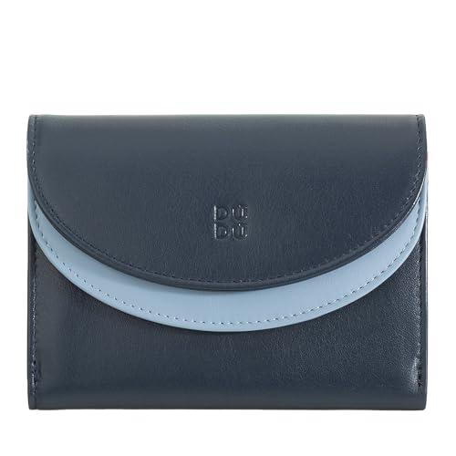 DUDU Damen-Gedldbörse Echtleder RFID mit Münzfach. Portamonnaie Farbig mit Doppelklappe Kreditkartenfach Banknotenfach Navy DUDU Damen-Gedldbörse Echtleder RFID mit Münzfach. Portamonnaie Farbig mit Doppelklappe Kreditkartenfach Banknotenfach Navy von DuDu