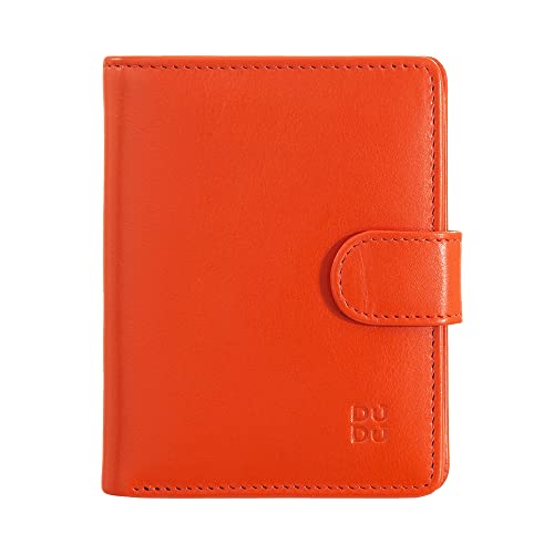 DUDU Damen Geldbörse aus echtes Leder, kleines Leder RFID-Kartenetui mit Reißverschluss, Münzfach, Außenverschluss Orange DUDU Damen Geldbörse aus echtes Leder, kleines Leder RFID-Kartenetui mit Reißverschluss, Münzfach, Außenverschluss Orange von DuDu