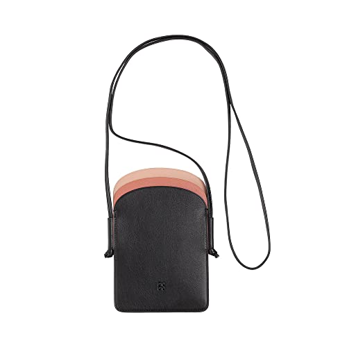 DUDU Damen-Handy-Umhängetasche aus Leder, doppelte Smartphone-Tasche, ID-Kartentasche, Verstellbarer Lanyard-Riemen Schwarz DUDU Damen-Handy-Umhängetasche aus Leder, doppelte Smartphone-Tasche, ID-Kartentasche, Verstellbarer Lanyard-Riemen Schwarz von DuDu