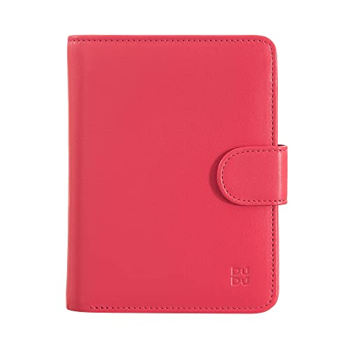 DUDU Damen Portemonnaie aus weichem buntes Leder, RFID-Block, Reißverschluss und Kreditkartenhalter Himbeere DUDU Damen Portemonnaie aus weichem buntes Leder, RFID-Block, Reißverschluss und Kreditkartenhalter Himbeere von DuDu