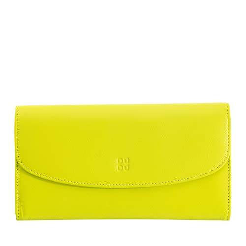 DUDU Große Damengeldbörse aus farbigem Leder, Kontinentale Brieftasche, Kreditkartenfächer, Münzgeldbörse mit Reißverschluss Lime DUDU Große Damengeldbörse aus farbigem Leder, Kontinentale Brieftasche, Kreditkartenfächer, Münzgeldbörse mit Reißverschluss Lime von DuDu