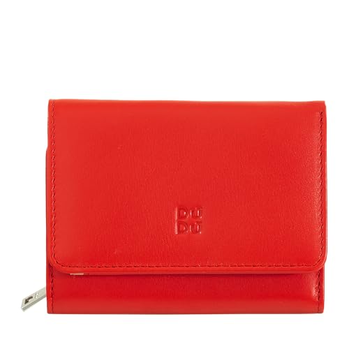 DUDU Kleine mehrfarbige RFID Dambenbrieftasche in Leder Colorful Flammenrot DUDU Kleine mehrfarbige RFID Dambenbrieftasche in Leder Colorful Flammenrot von DuDu