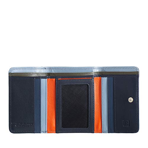 DUDU Kleine mehrfarbige RFID Dambenbrieftasche in Leder Colorful Navy DUDU Kleine mehrfarbige RFID Dambenbrieftasche in Leder Colorful Navy von DuDu