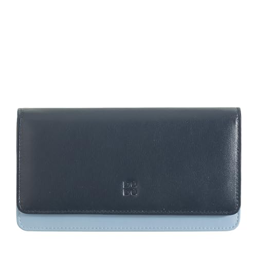 DUDU Mehrfarbige Kuvert - Brieftasche RFID in Leder Navy DUDU Mehrfarbige Kuvert - Brieftasche RFID in Leder Navy von DuDu