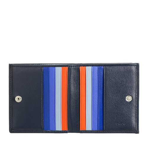 DUDU Mehrfarbiges Portemonnaie RFID in Leder mit Kartensteckfächer und Münzfach Navy DUDU Mehrfarbiges Portemonnaie RFID in Leder mit Kartensteckfächer und Münzfach Navy von DuDu