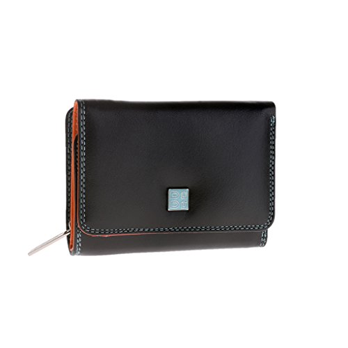DUDU Kleine mehrfarbige RFID Dambenbrieftasche in Leder Colorful Schwarz DUDU Kleine mehrfarbige RFID Dambenbrieftasche in Leder Colorful Schwarz von DuDu