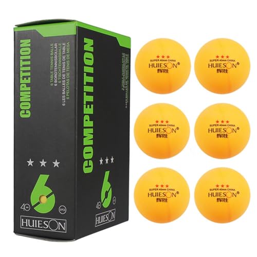 Dubbulon Tischtennisbälle - 6Stk Premium 3-Sterne-Tischtennisbälle Für Wettkampfniveau | Hervorragende Spieleigenschaften Und Lange Haltbarkeit | Ideal Für Anfänger, Familien Und Profis, White/Yellow von Dubbulon