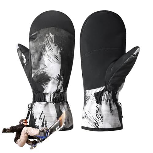 Dubbulon Winddichte Handschuhe, Schneehandschuhe für Herren,wasserdichte Winterhandschuhe | Warme Winterhandschuhe mit Graffiti-Muster, rutschfeste Skihandschuhe für kaltes Wetter zum Skifahren und von Dubbulon