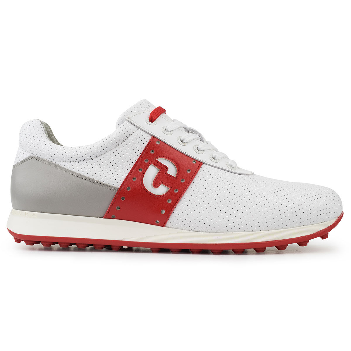 Duca Del Cosma Men's Belair Waterproof Spikeless Golf Shoes, Mens, White/grey/red, 12 | American Golf von Duca Del Cosma