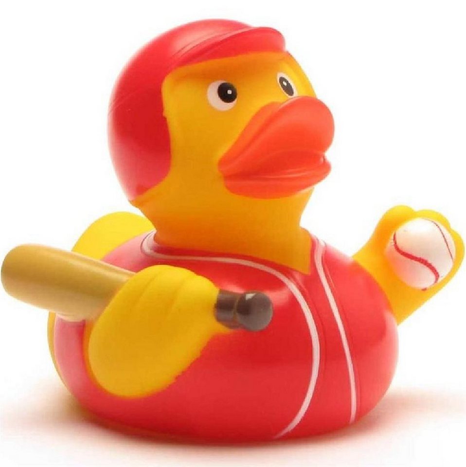 Duckshop Badespielzeug Badeente - Baseball - rotes Trikot - Quietscheente von Duckshop