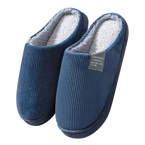 Dujuanus Herren Damen Hausschuhe Memory Foam Winter Warme Pantoffeln Bequeme rutschfeste Leicht Home Slipper (Blau,42-43) von Dujuanus