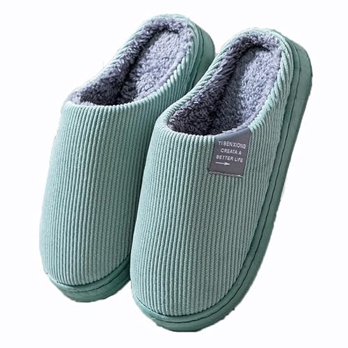 Dujuanus Herren Damen Hausschuhe Memory Foam Winter Warme Pantoffeln Bequeme rutschfeste Leicht Home Slipper (Grün,40-41) von Dujuanus