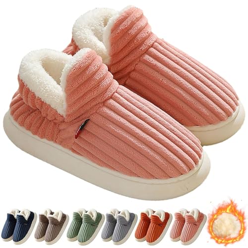 Dujuanus Winter Wolken Hausschuhe, Antirutsch Hausschuhe Wärme Hüttenschuhe Geschlossen Leicht Bequem Pantoffeln Winter Wärme für Damen und Herren (36-37,Pink) von Dujuanus