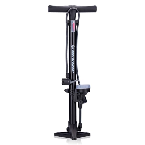 Dunlop Fahrradpumpe mit Manometer - Luftpumpe Fahrrad mit 2 Adaptern - für Alle Ventile - Dunlop, Presta und Schrader Ventil - Pumpe 11 Bar/160PSI - Kunststoff - Schwarz Dunlop Fahrradpumpe mit Manometer - Luftpumpe Fahrrad mit 2 Adaptern - für Alle Ventile - Dunlop, Presta und Schrader Ventil - Pumpe 11 Bar/160PSI - Kunststoff - Schwarz von DUNLOP
