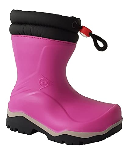 Dunlop Kids gefütterte Gummistiefel für Mädchen und Jungen (pink, 24) von DUNLOP