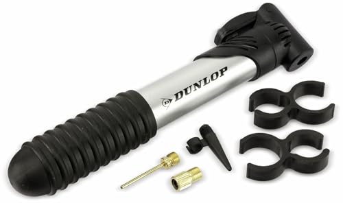 Dunlop Automotive Mini Fahrrad und Ball Luftpumpe mit 3 Adaptern, Silber, Einheitsgröße Dunlop Automotive Mini Fahrrad und Ball Luftpumpe mit 3 Adaptern, Silber, Einheitsgröße von DUNLOP