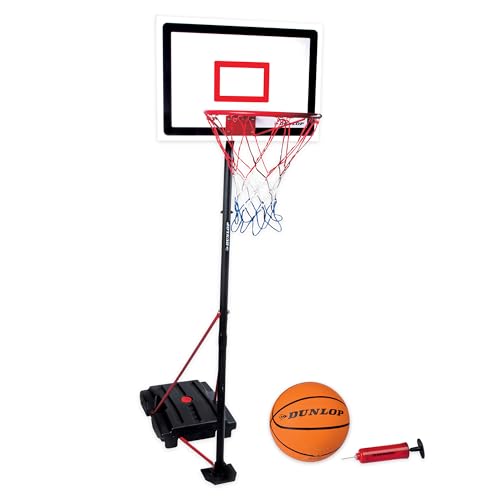 Dunlop Basketballkorb Set – Basketball Korb Höhenverstellbar: 165 - 205 cm – Basketballkörbe mit Basketballständer, Ball und Pumpe – Basketballkorb Outdoor mit Füllbarer Fussstand - Schwarz Dunlop Basketballkorb Set – Basketball Korb Höhenverstellbar: 165 - 205 cm – Basketballkörbe mit Basketballständer, Ball und Pumpe – Basketballkorb Outdoor mit Füllbarer Fussstand - Schwarz von DUNLOP