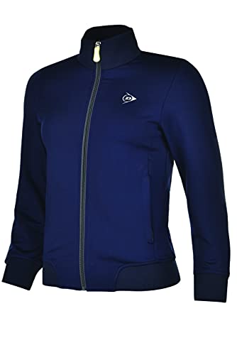 Dunlop Clubline Knitted Jacket Damen Navy, Trainingsjacke Tennis Damen blau, Navy, M/ 38 von DUNLOP