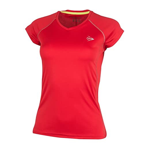 Dunlop Sports Damen Dames Club Line Ladies Crew Tee, Rot, S EU von DUNLOP