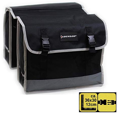 Dunlop Doppel Satteltasche Fahrradtasche Gepäckträger Wetterfest Tasche mit Reflektoren Dunlop Doppel Satteltasche Fahrradtasche Gepäckträger Wetterfest Tasche mit Reflektoren von RinTalen