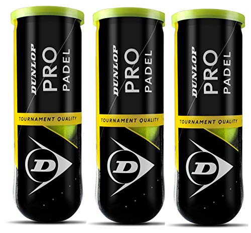 Dunlop Pro Paddelball, Gelb, 3 Stück Insgesamt 9 Bälle Dunlop Pro Paddelball, Gelb, 3 Stück Insgesamt 9 Bälle von DUNLOP