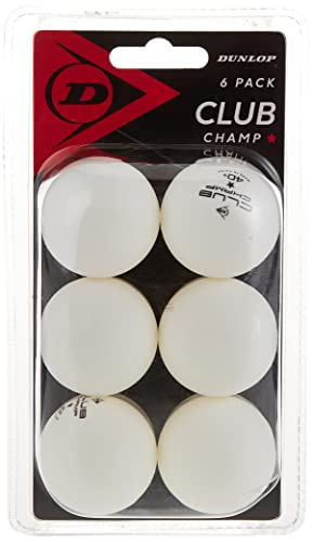 Dunlop Sports Club Champ 6 Tischtennisbälle weiß, 6er Pack Bälle, weiße 1 Stern TT Bälle, Indoor und Outdoor, Training, Anfänger und fortgeschrittene Spieler, Einheitsgröße Dunlop Sports Club Champ 6 Tischtennisbälle weiß, 6er Pack Bälle, weiße 1 Stern TT Bälle, Indoor und Outdoor, Training, Anfänger und fortgeschrittene Spieler, Einheitsgröße von Dunlop Sports