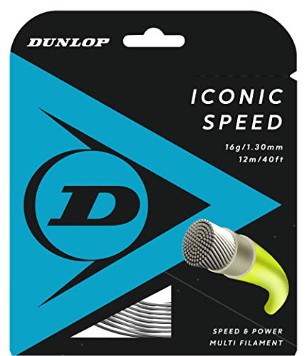 DUNLOP Iconic Speed Tennissaite, 17g-1.25mm, 12m Satz, Farbe Natur DUNLOP Iconic Speed Tennissaite, 17g-1.25mm, 12m Satz, Farbe Natur von DUNLOP
