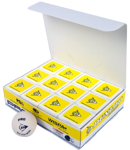 Dunlop Sports Pro Squashball aus Glas, Weiß, 12 Stück Dunlop Sports Pro Squashball aus Glas, Weiß, 12 Stück von DUNLOP