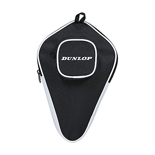 Dunlop Tischtennis Schlägerhülle, professionelle TT Schläger Schutz Hülle, Balltasche auf Rückseite von DUNLOP