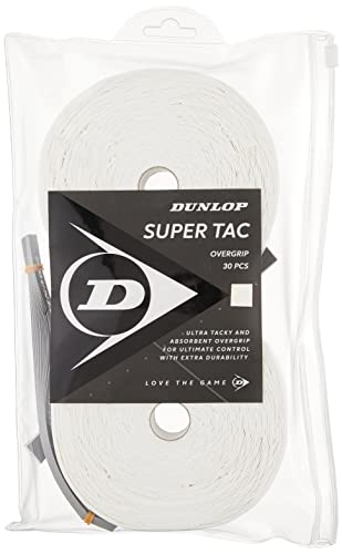 DUNLOP Unisex Super Tac Overgrip Griffband, Weiß, 30 Stück DUNLOP Unisex Super Tac Overgrip Griffband, Weiß, 30 Stück von DUNLOP