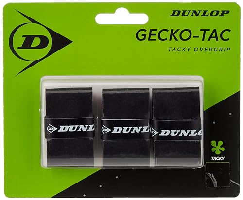 Dunlop Unisex-Adult 613263 Gecko Tac Tennis Overgrip schwarz 3 Stück, One Size von Dunlop Sports