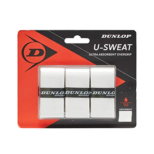 DUNLOP Unisex U-Sweat Overgrip Griffband, Weiß, 3 Stück DUNLOP Unisex U-Sweat Overgrip Griffband, Weiß, 3 Stück von DUNLOP