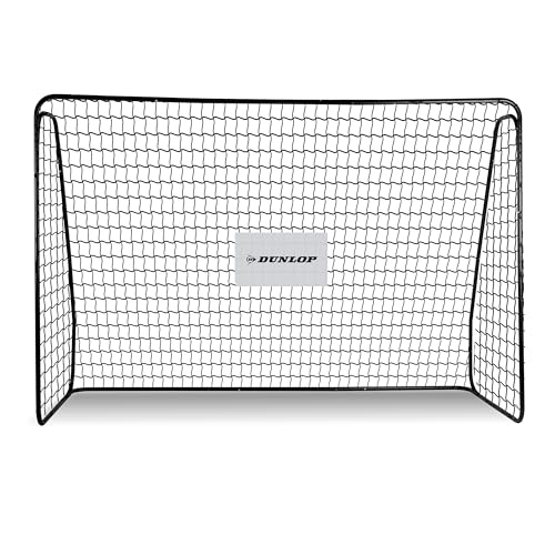 Dunlop Fußballtor - Fussballtor 300 x 205 x 120 cm - Fußball Tor - Fussballtore für Garten Kinder und Erwachsene - Fussball Trainingszubehör für Innen und Außen - Metall - Schwarz von DUNLOP