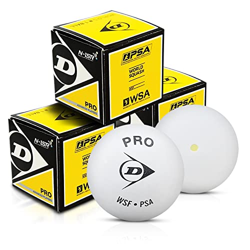 DUNLOP White Pro Squashball, 3 Bälle DUNLOP White Pro Squashball, 3 Bälle von Dunlop Sports