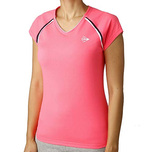 Dunlop Damen, Crew T-Shirt Pink, Schwarz, XS Oberbekleidung von DUNLOP