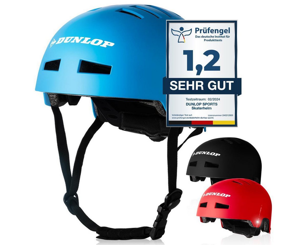 Dunlop Fahrradhelm Fahrradhelm Skaterhelm Helm S-L, Test Sehr Gut - Leichter robuster Allrounder Helm, Schnellverschluss von Dunlop