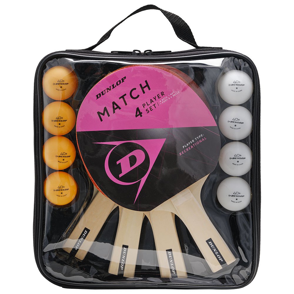 Dunlop Match 4 Player Set Table Tennis Racket Rosa von Dunlop