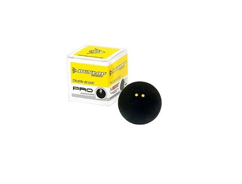 Dunlop Pro Squashball 2 gelbe Punkte, superslow 1 Ball Farbe: schwarz (black) von Dunlop