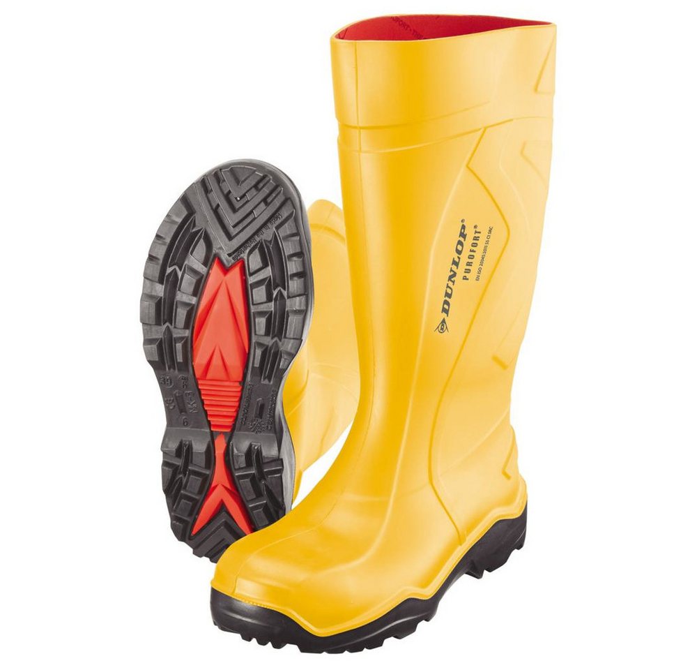 Dunlop Stiefel Purofort+, S5, Gr. 42, gelb Sicherheitsstiefel von Dunlop