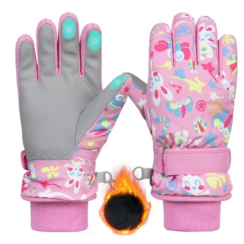 Durio Skihandschuhe Kinder Wasserdicht Winter Schneehandschuhe PU Palme für Outdoor Sport Rosa 9-13 Jahre Durio Skihandschuhe Kinder Wasserdicht Winter Schneehandschuhe PU Palme für Outdoor Sport Rosa 9-13 Jahre von Durio